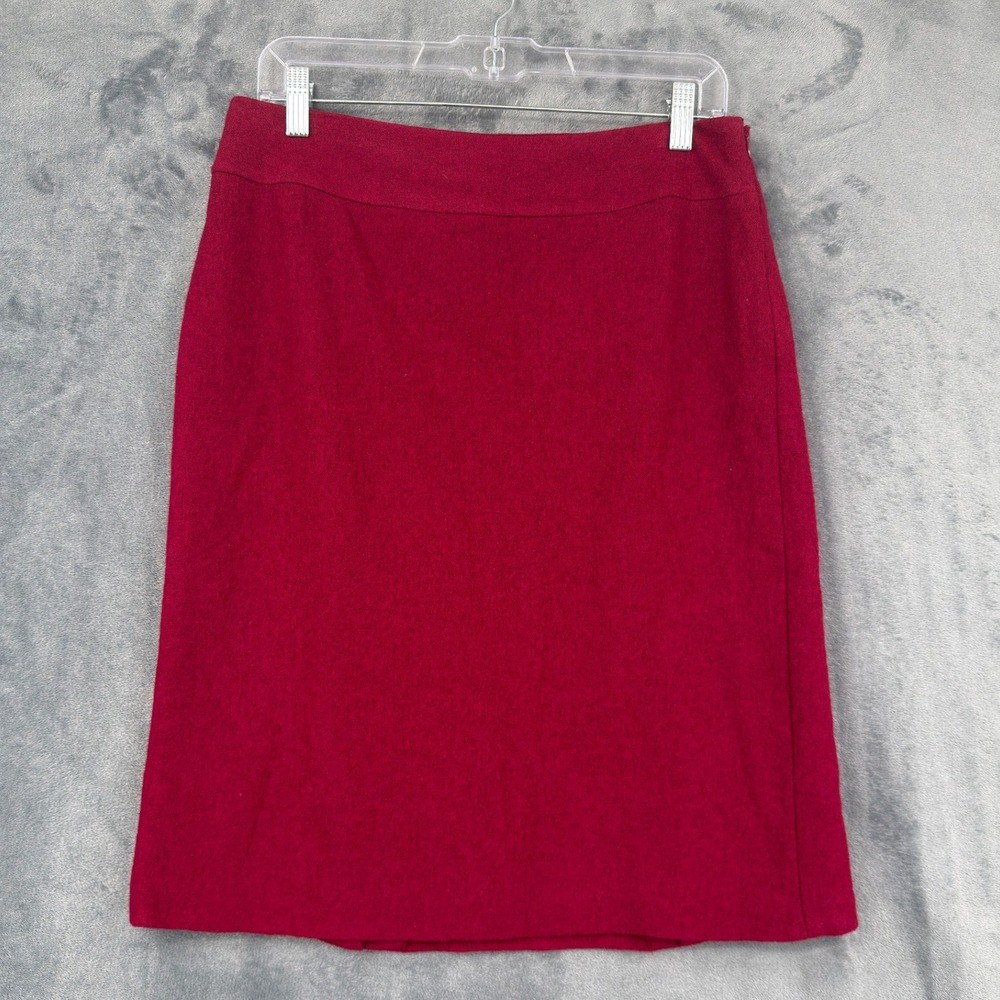 Banana Republic Skirt Womens Size 8 Garnet Red Wool Blend Pencil Straight Zip